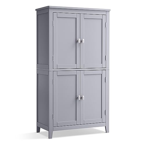 VASAGLE Badezimmerschrank mit 4 Türen, 30 x 60 x 110 cm