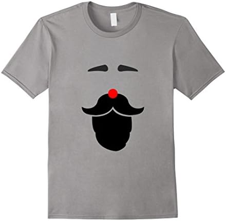 Mens Santa Beard and Eyebrows Funny T-Shirt XL Slate