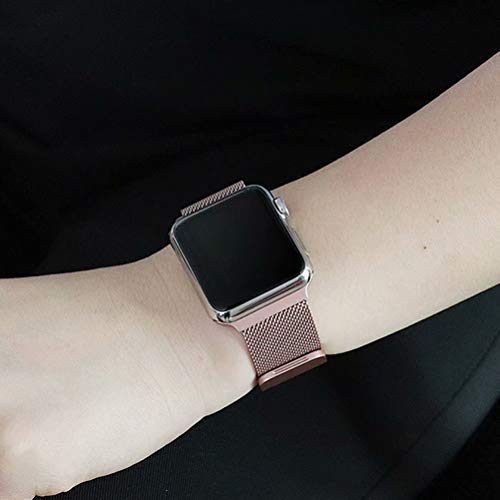 HILIMNY Compatible for Applr Watch Band 42mm 44mm, Stainless Steel Mesh Sport Wristband Loop with Adjustable Magnet Clasp for iWstch Series 1/2 / 3/4 - Thumbnail 3