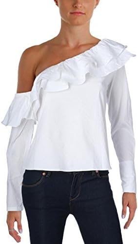 Walter Baker Womens Dorothy Ruffled One Shoulder Blouse White S