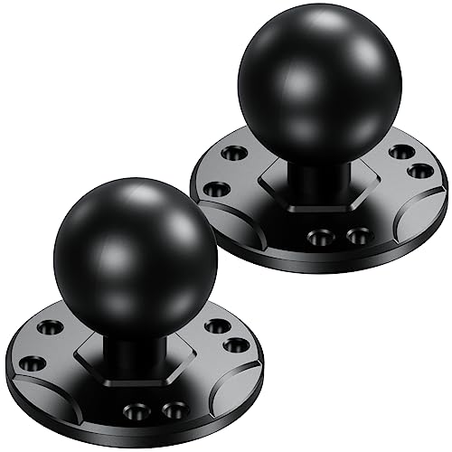 BRCOVAN 2 PCS, 1.5'' Ball Mount Base with Aluminum Alloy AMPS Hole Round Plate, Compatible with RAM Mounts C Size 1.5 Inch Ball Double Socket Arm
