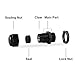 Teenitor 24 Pcs Plastic Waterproof Adjustable 3.5 - 13mm Cable Gland Joints, PG7, PG9, PG11, PG13.5, PG16, Pack of 24