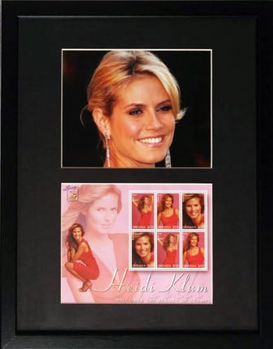 HEIDI KLUM DAZZLING FRAMED COLLECTIBLE STAMPS AND PHOTO