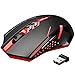 VicTsing Wireless Gaming Mouse with Unique Silent Click, Breathing Backlit, 2 Programmable Side Buttons, 2400 DPI, Ergonomic Grips, 7-Button Design - Red primary