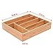 KD Organizers 5-Slot Bamboo Drawer Organizer: 13.5 x 11.9 x 2.5 in. Tray with Dividers