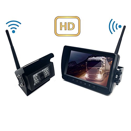 Digital Wireless Backup Camera System Kit HD Waterproof Strong Anti-interference 7 inch LCD With Night Vision Rear View Reversing Security Monitor Set For Truck/Trailer/Van/Bus/RV (7 inch)
