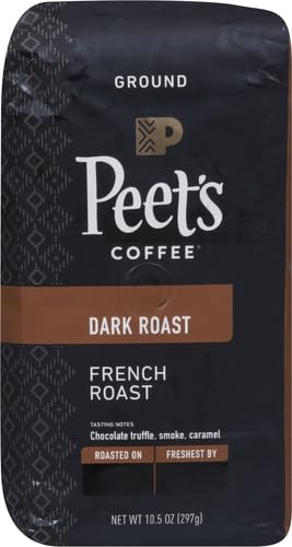 PEET’S COFFEE, DARK ROAST GROUND COFFEE, 100% ARABICA COFFEE – FRENCH ROAST 10.5 OUNCE BAG