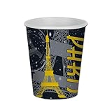 Beistle Paris Beverage Cups, 9-Ounce, Multicolor