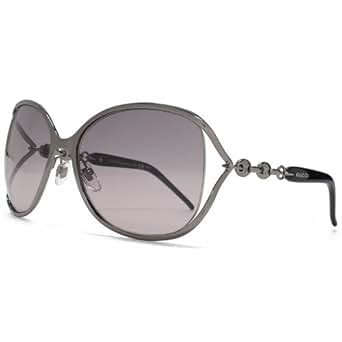 Gucci Chain Temple Cut Out Sunglasses in Dark Ruthenium GG