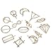 Jaciya 14pcs Minimalist Dainty Hair Clips Gold Hollow Geometric Alloy Hairpin Hair Clamps,Circle,Triangle and Moon Multiple Pattern for Women (Gold)