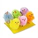 WEWILL Adorable Mini Vibrant Colors Easter Chicks - Box of 6 Party Decoration Easter Egg Bonnet Decoration Plush Chicks, 1.5-Inch(Style 3)