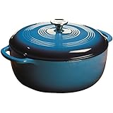 Lodge Color EC7D33 Enameled Cast Iron Dutch Oven, Caribbean Blue, 7.5-Quart