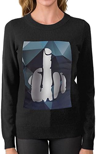SWEAMEN Women's Middle Finger Platinum Style Pullover Sweater Soft Hoodie For Girl
