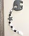 Pacifier Clip Boy and BPA Free Silicone Baby Teether, 2 Pack (Black/White/Gray Marble)