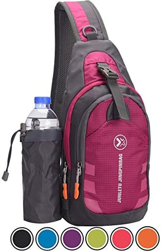 Holyami Sling Bag Crossbody Chest Shoulder Backpack Bags,Water Resistant Outdoors Travel Gym Casual Daypack for Women&Men (Rose Red)