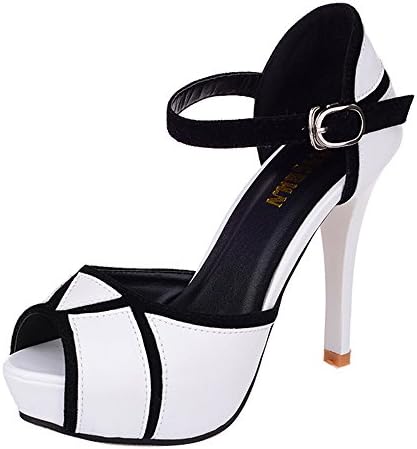 GaoruiWomen Girl Peep Toe Ankle Strap Stiletto Shoes High Heel Platform Buckle Sandals