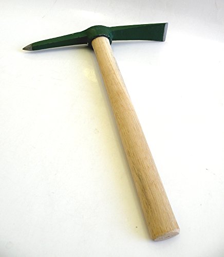 Ergonomic Small Hand-Held Garden Pick Mattock Digging Tool,Great for Cultivating and Weeding-Pickaxe with Wooden Handle (12.75-inch Overall in Length With 1.5" x 9" Steel Blade)