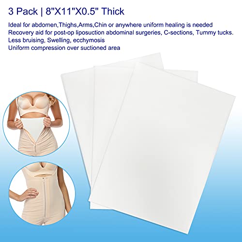 3 Pack Lipo Foam Post Surgery Ab Board for Use with Post Liposuction