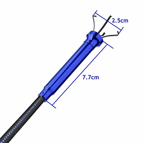 Directional four-claw magnetic pick-up tool with bright LED light retractable magnet pickup for any orientation. (blue)