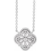 Auriga Fine Jewelry 14K Gold Or Sterling Silver Vintage-Inspired Clover Pendant Necklace (16" Or 18")