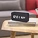 Digital Alarm Clock, Temperature Date LED Display Wood Grain Clock 3 Levels Brightness Voice Control Modern Simplicity Wood Digital Clock