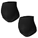 HOFISH Women's Maternity Over Bump Briefs Antibacterial Crotch Lining Black 2 Pack Medium