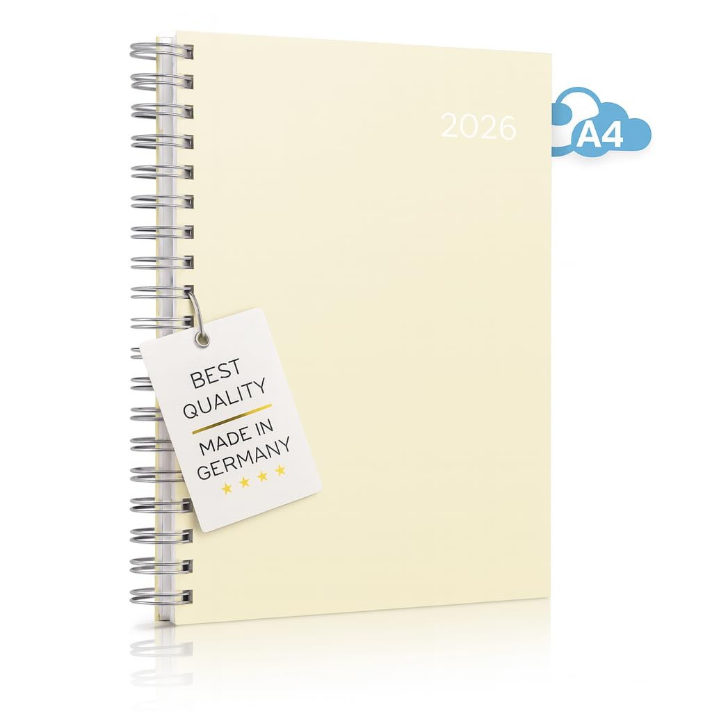 2025 The BIG One – GRAPEFRUIT (orange)- Daily Planner & Desk Calendar | Spiral-Bound A4 Page-a-Day Diary | 400 Pages | Made in Germany | edition cumulus©