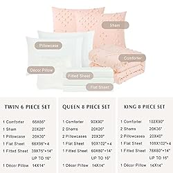 Geniospin Pink Comforter Set Queen, Pom Pom Tufted