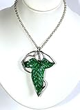 Lord of the Rings Aragorn Elven Green Leaf Sporting Brooch Pin Hobbit Pendant Necklace Sporting