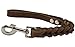 Dogs My Love Brown Leather Braided Dog Short Traffic Leash 12