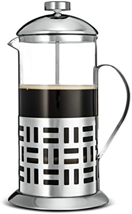 Stainless steel French Press Coffee Maker Double Screen Better Filtering No Coffee Grounds Top Quality Construction Durable Long-Lasting By Kitchsmart (34 Oz , Double Dash )