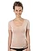 ALBERT KREUZ Women's Invisible deep Scoop Neck Business Undershirt with Short Sleeves Stretch Cotton Nude Beige