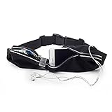 Running Belt,Beyle Fitness Fanny Pack Sport Waist Pack for Hands Free Workout.Adjustable,Water Resistant and Reflective. Easily Fits Keys, Wallet, iPhone 6,6 Plus,7,7 Plus and Samsung S8,Note8 (Black)