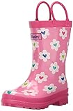 Hatley Little Girls Flower Heart Garden Rain Boots, Pink, 10