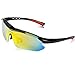 Supertrip Polarized Sports Sunglasses Cycling Glasses with 5 Interchangeable Lenses