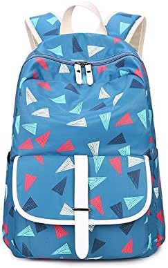S Kaiko Geometric Pattern Canvas Backpack School Bakcpack for Women and Men School Bag Daypack Teenager Rucksack Traveling Backpack for Hiking Clambing (dark blue)