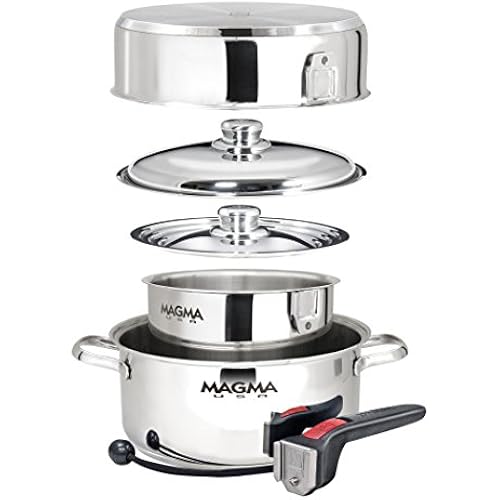 Shop Magma 7 Piece Gourmet Nesting Stainless Steel Cookware Set