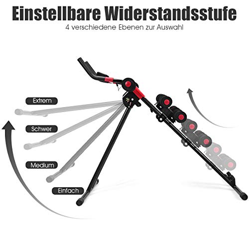 COSTWAY-Bauchtrainer-mit-4-stufigem-Widerstand-Rueckentrainer-mit-LCD-Display-AB-Trainer-klappbar-Bauchmuskeltrainer-bis-100kg-belastbar-Heimtrainer-schwarz