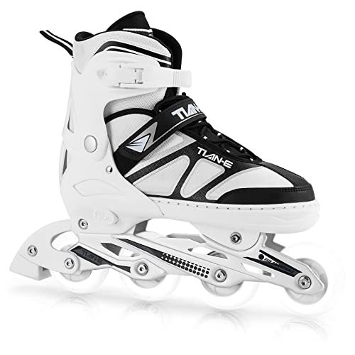 YOMYM Patines en Linea Ajustables para Niños y Adultos, Rodamiento de ABEC-7, Flash Ruedas, Cómodo y Transpirable, Patines en Línea para Fitness para Adultos y Principiantes