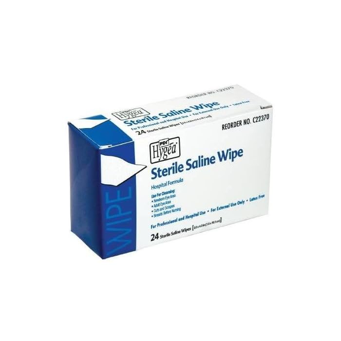 Professional Disposables Sterile Saline Wipe Cleansing Exterior Area of Eye, 4"x6", 24/Box