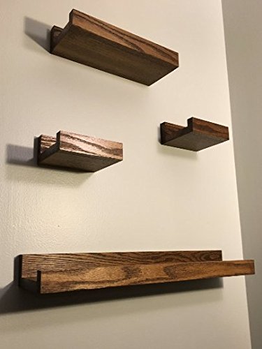Floating Shelves - Premium Grade Hardwood: Solid Oak - 4 Piece Shelf Set