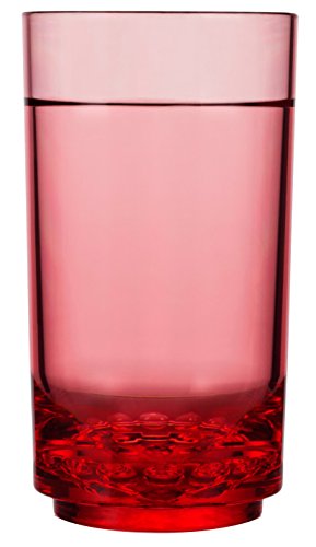 Drinique ELT-TA 4 Elite Tall Unbreakable Tritan Highball Glasses, 14 oz (Set of 4), Red