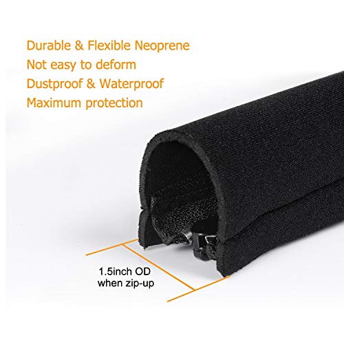 Bestfy Cord Organizer System Cable Management Sleeve, 19.5 inch, Wire Cover with Zipper, Cable Wrap, Cord Sleeves for TV, Computer, Office, Home Entertainment, 4 Pack (Renewed)