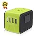 SONGDAY, International Travel 3.4A 1500W 4 USB Ports All in One Worldwide AC Wall Outlet Plugs Universal Power Adapter