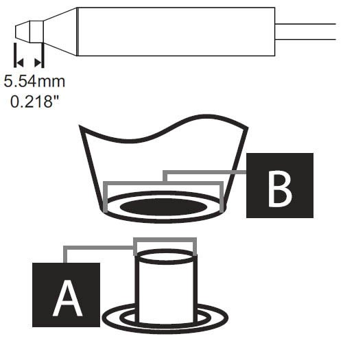 Metcal DFP-CN5 FR4 / Fiber Glass Most Applications DxP Desoldering Tip, Standard Type, 0.050" Dia, 0.104" Length
