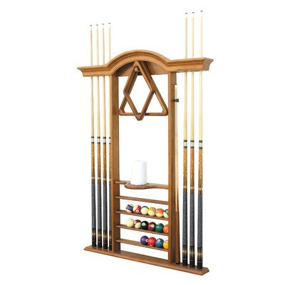 oak pool cue rack