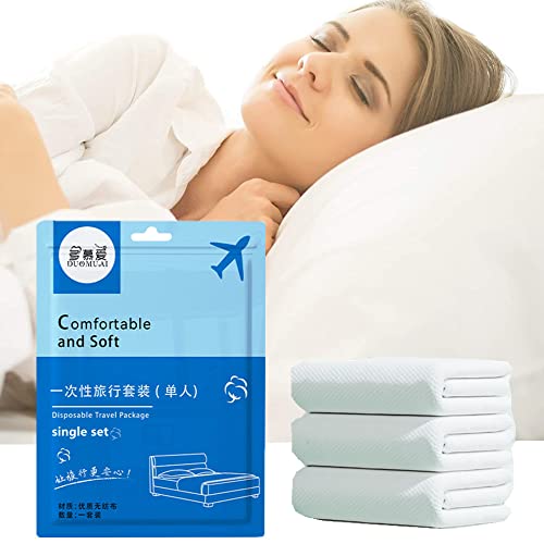 Dlmlemu Disposable Bed Sheets Twin XL Size, Disposable Travel Sheets for  Hotel with Quilt Cover and Pillowcase