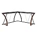 Whalen Furniture Newport Wood & Glass L-Shaped Office Computer Desk