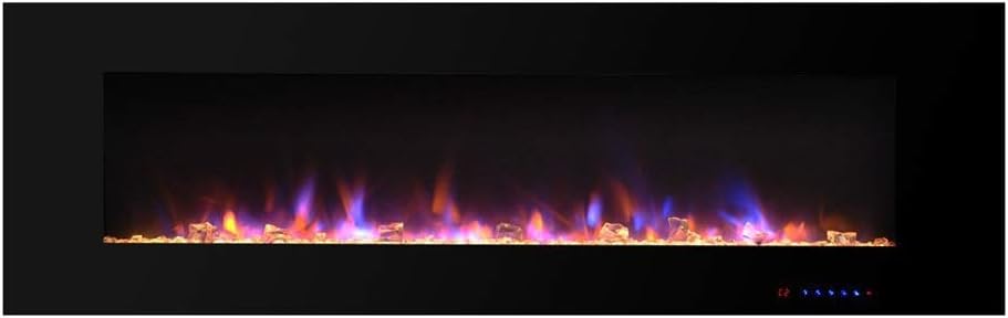 Glhkkp Durable Electric Fireplace Wall-mounted Multi-color LED Villa Hotel Electric Fireplace Core Crystal Fireplace (Color : Picture Color, Size : 106.7x12.7x46.6cm)