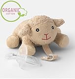 Organic Pacifier Holder- Orthodontic Baby Pacifier with Animal & Microwaveable Soothie & Natural Teether & Pacifier Clip - PureLittle Sheep: Natural Pacifier Stuffed Animal Paci Plushies Binky Buddy